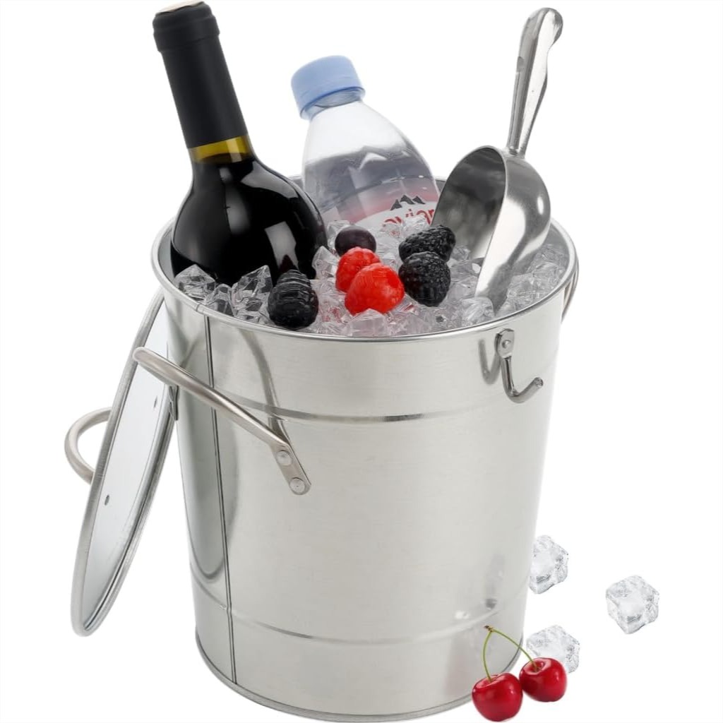 Wine Beer Images - Insulated Ice Bucket with Lid and