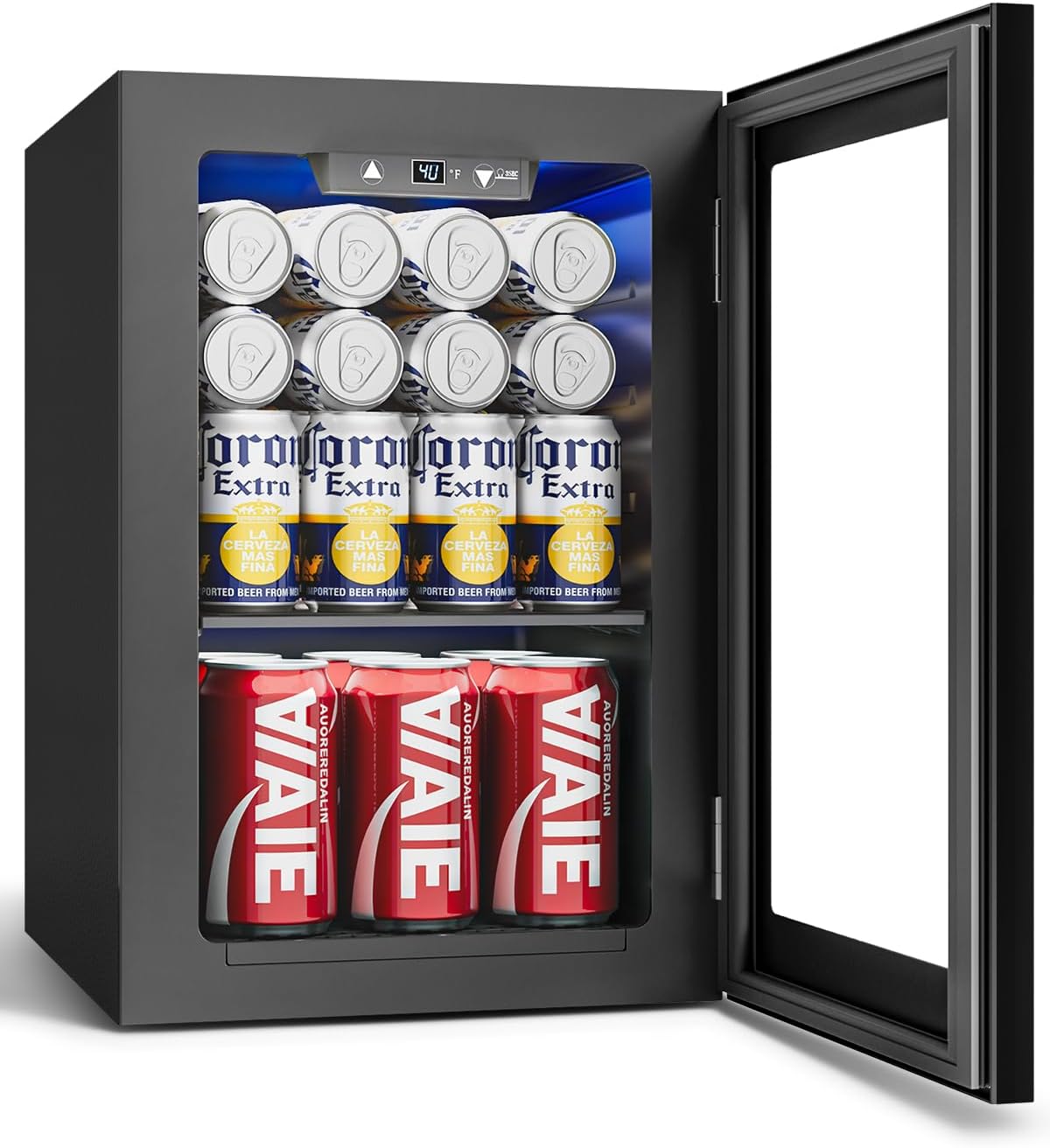 Wine Beer Images - 24 Can Mini Fridge with Digital