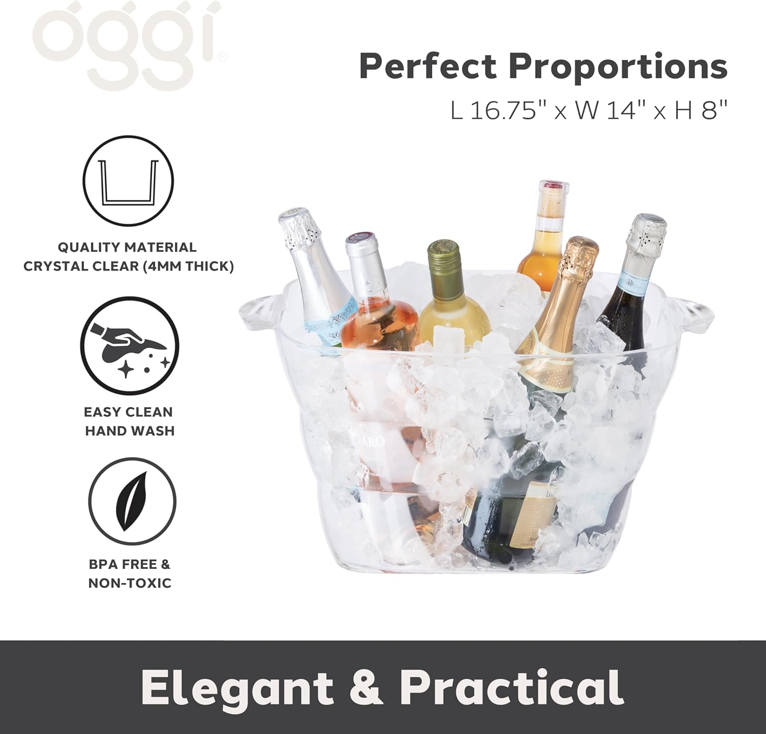 Clear Acrylic Party Tub with H - Wine Beer Images incelemesi ve fiyatı