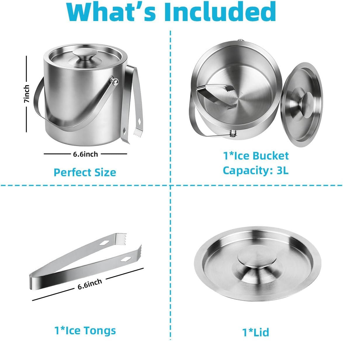 Stainless Steel Ice Bucket - 3 - Wine Beer Images incelemesi ve fiyatı