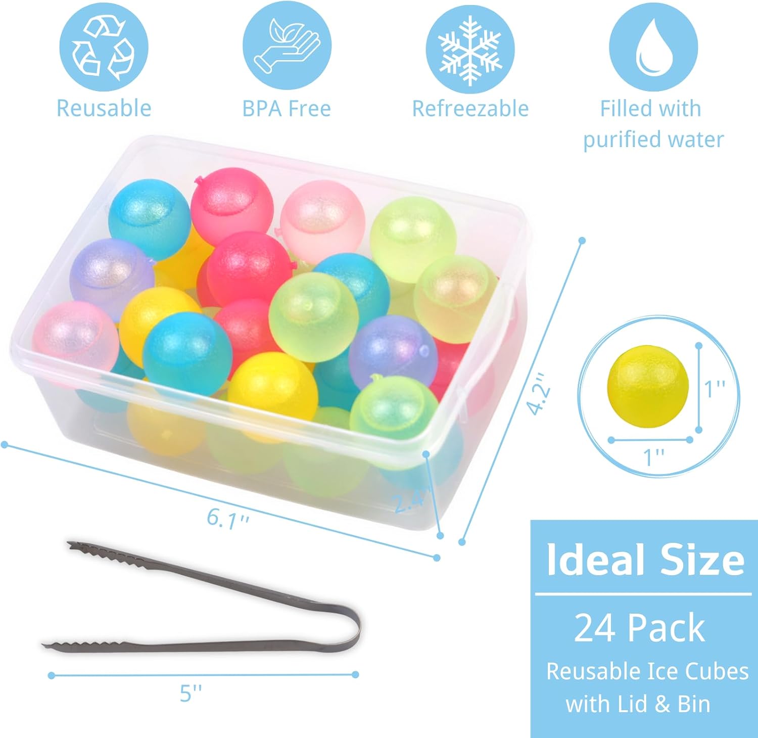 24 Pack Reusable Ice Cubes wit - Wine Beer Images incelemesi ve fiyatı