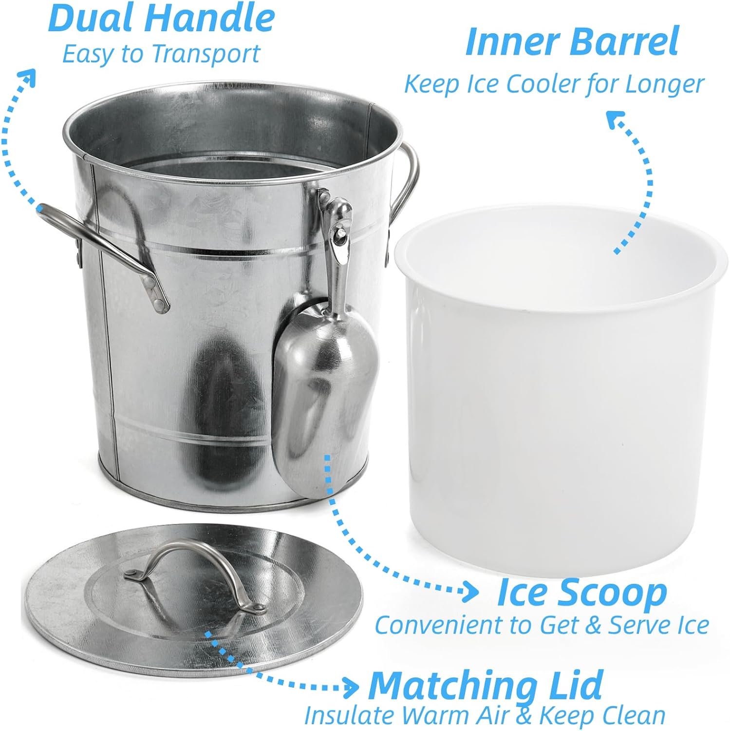 Insulated Ice Bucket with Lid  - Wine Beer Images incelemesi ve fiyatı