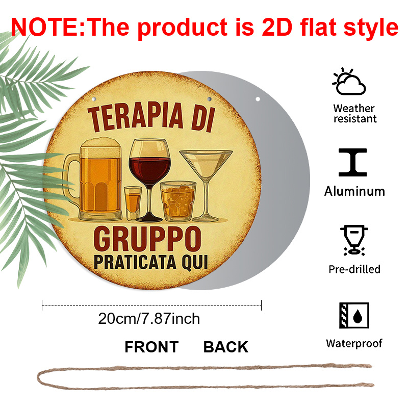 2D Flat, 1pc 7.87inchs Round A - Beer And Wine Quote incelemesi ve fiyatı