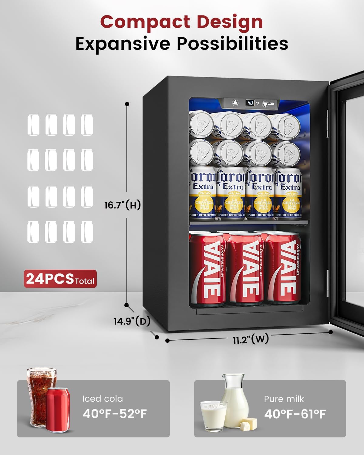 24 Can Mini Fridge with Digita - Wine Beer Images incelemesi ve fiyatı