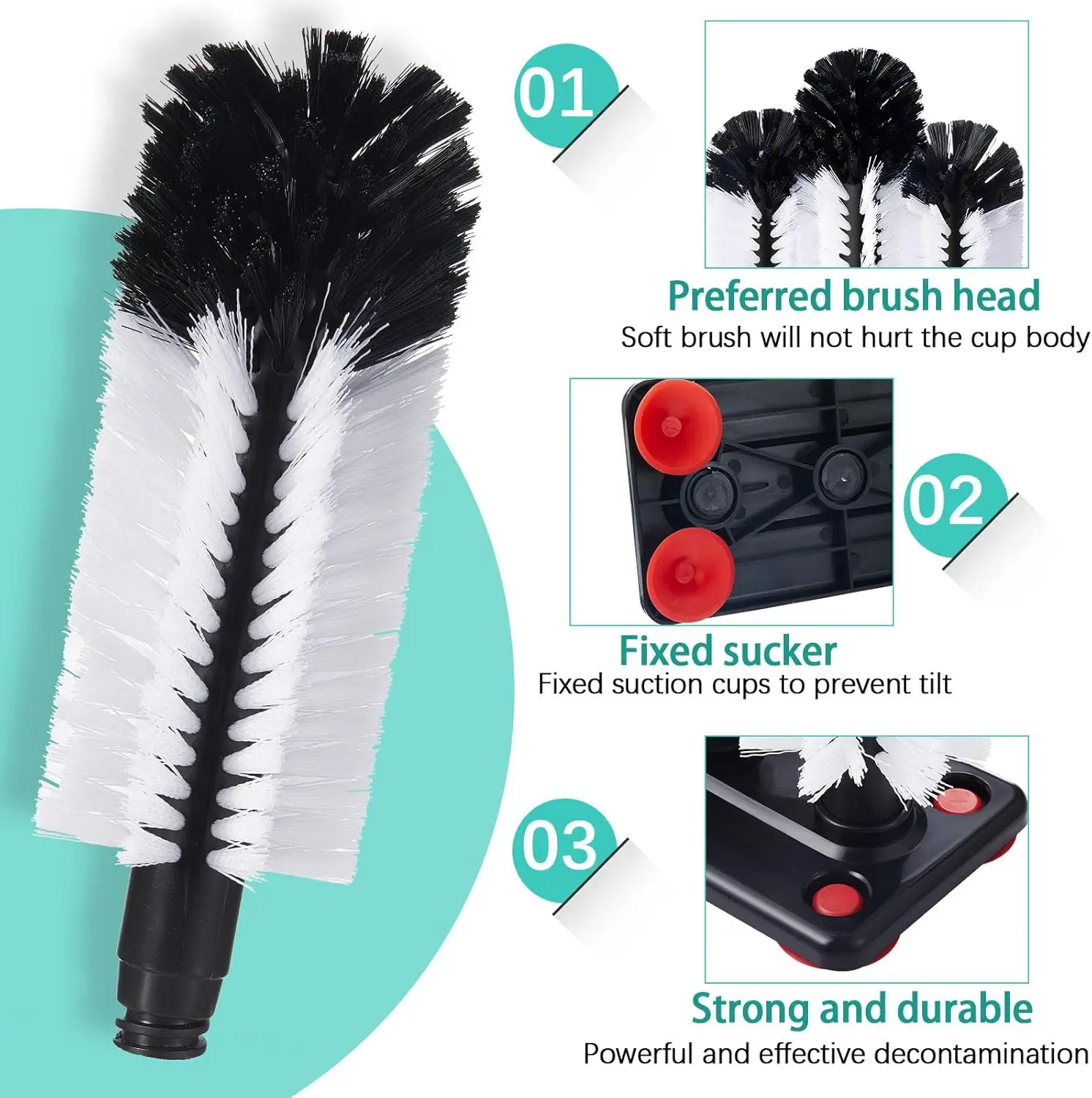 3-Head Cup Washer Brush with S - Wine Beer Images incelemesi ve fiyatı