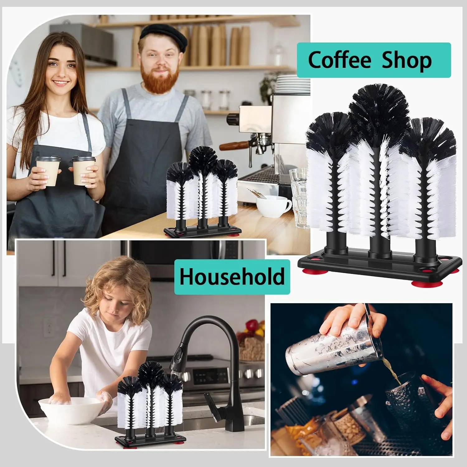 3-Head Cup Washer Brush with S - Wine Beer Images incelemesi ve fiyatı