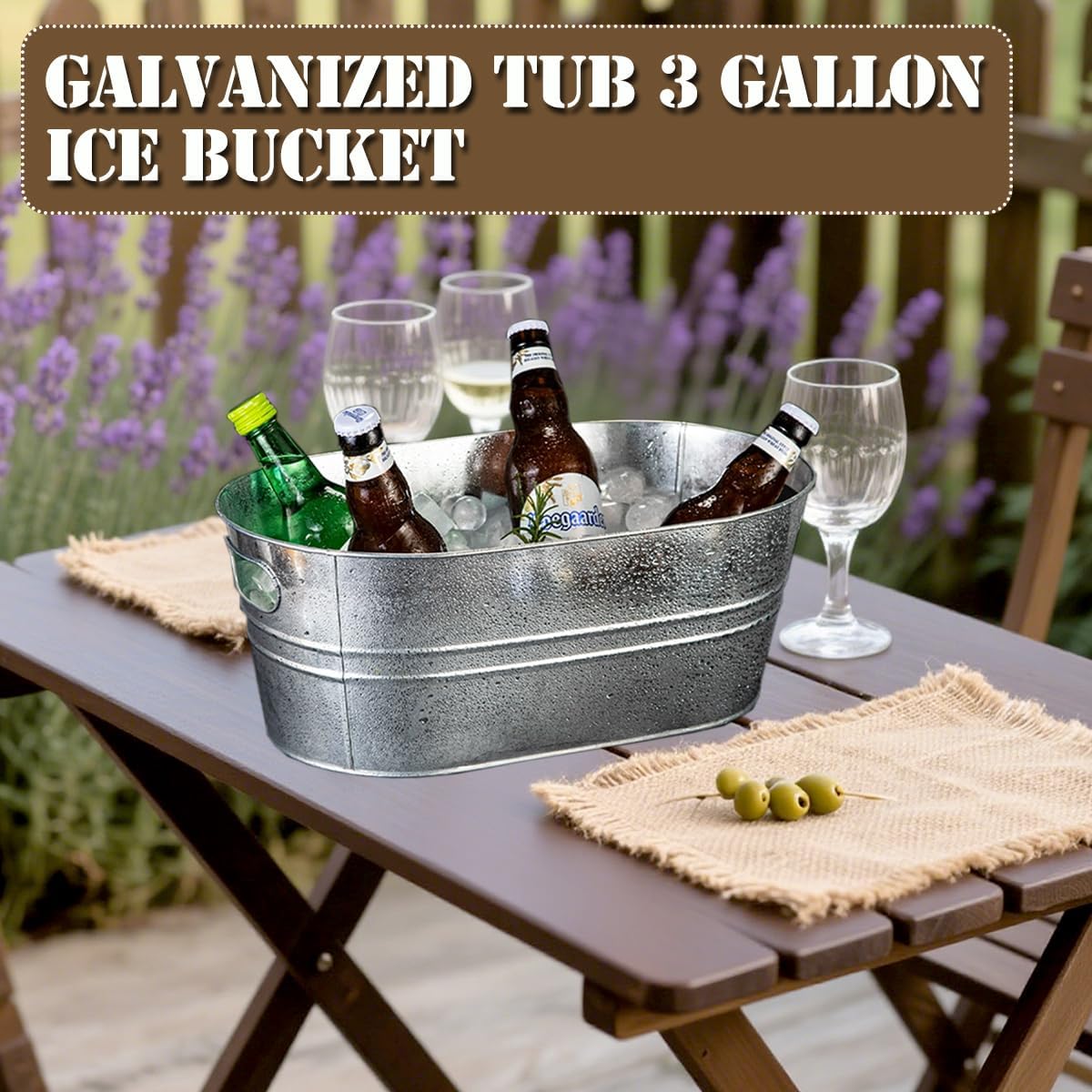 2 Pack Large Galvanized Ice Bu - Wine Beer Images incelemesi ve fiyatı